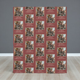 Manta Polar Red Photo Holiday Merry Christmas 