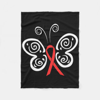 Manta Polar Red Ribbon Butterfly Blood Cancer Hiv Aids Awarene