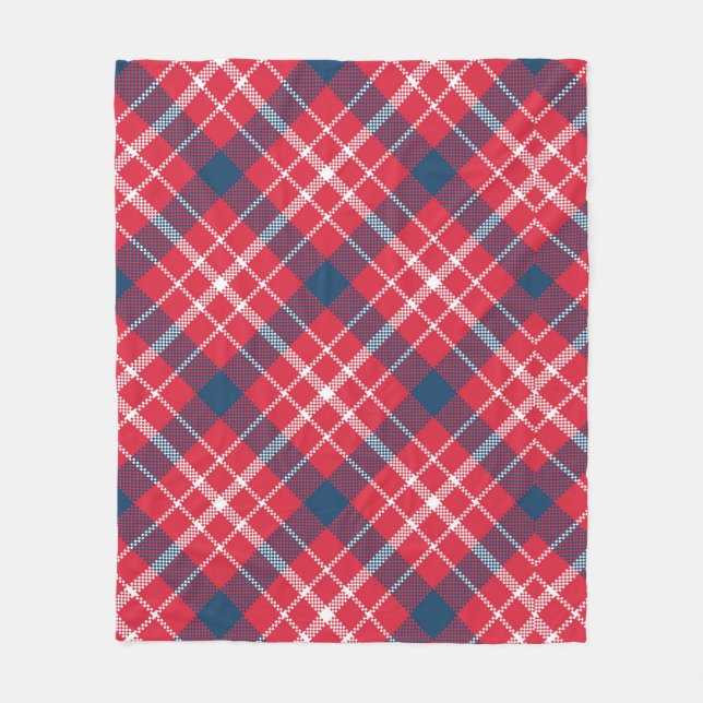 Manta Polar Red Tartan Plaid Blanket - Cosquilleo de la flota  (Anverso)