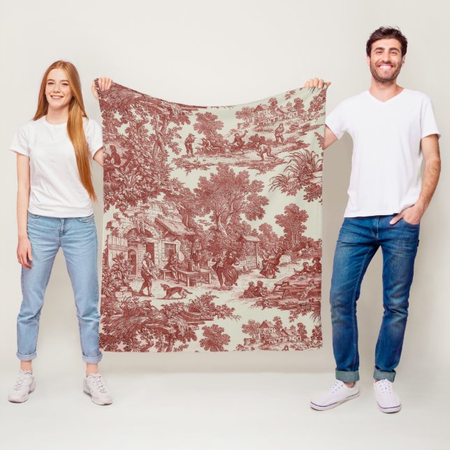 Manta Polar Red Toile de Jouy (In situ)