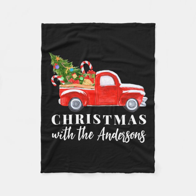 Manta Polar Red Truck Matching Family Christmas  (Anverso)