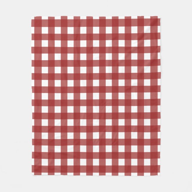 Manta Polar Red White Gingham Check Plaid (Anverso)