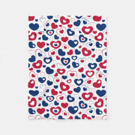 Manta Polar Red y Blue Hearts Blanket
