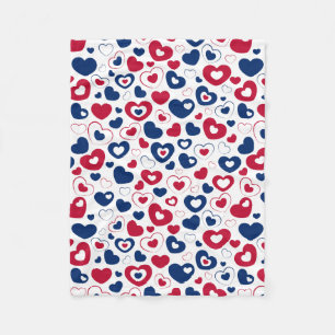 Manta Polar Red y Blue Hearts Blanket