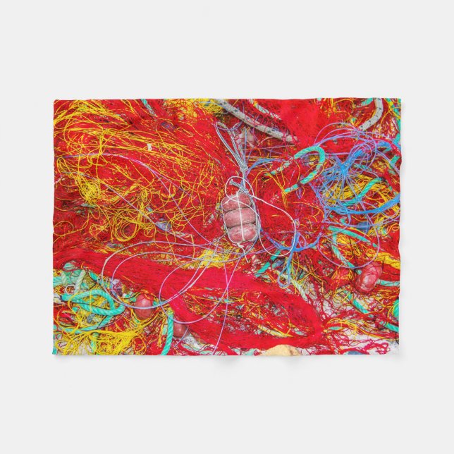 Manta Polar Redes de pesca coloridas (Frente (Horizontal))