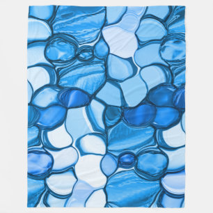 Manta Polar Redondo como piedras en tonos azul real