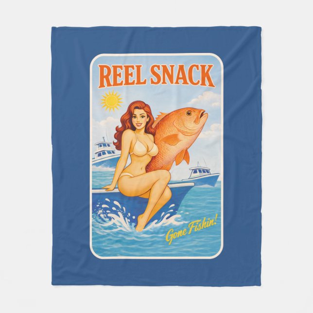 Manta Polar Reel Snack Retro Pin-Up Red Snapper Fishing Boater (Anverso)