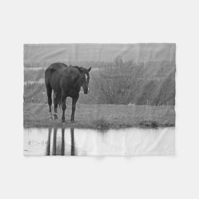 Manta Polar Reflectionz silenciosa ~ Caballo (Frente (Horizontal))