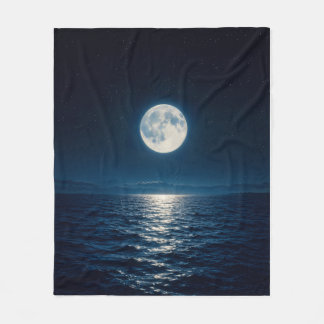 Manta Polar Reflejo de agua de luna llena Luz de luna Noche es