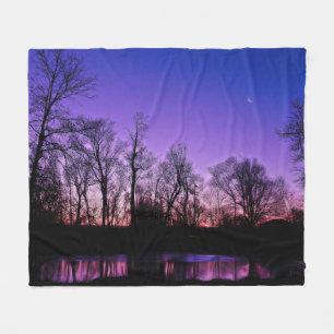 Manta Polar Reflexión sobre el lago Neon Art Sunrise