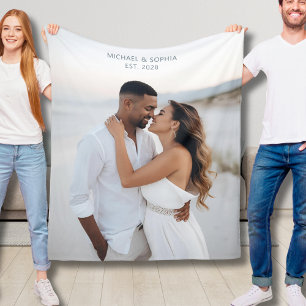 Manta Polar Regalo boda Fleece Blanket Personalizado Doble Reg