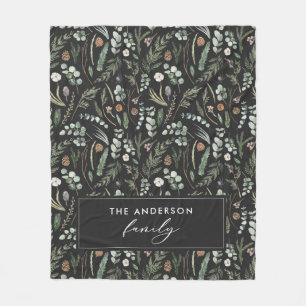 Manta Polar Regalo botánico elegante moderno de la familia