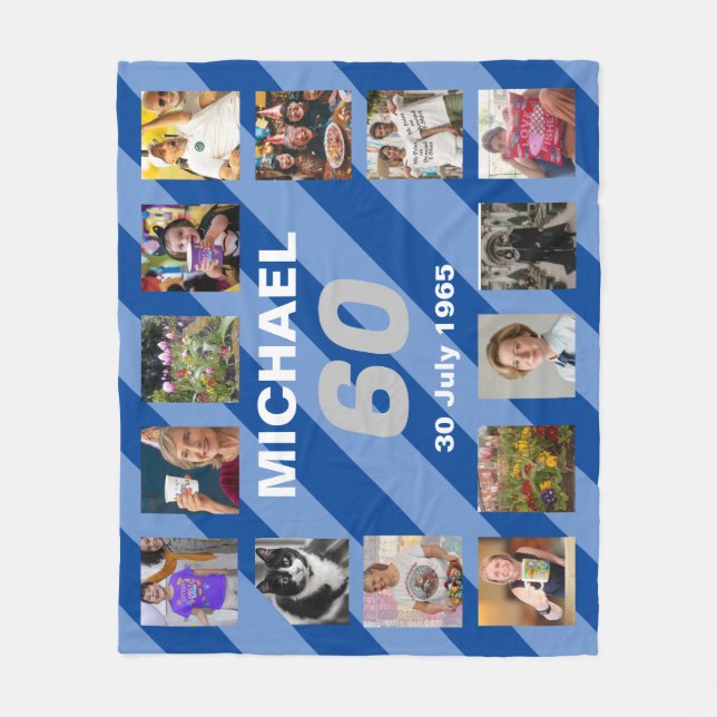 Manta Polar Regalo de 60 años para hombres 60 años (Anverso)