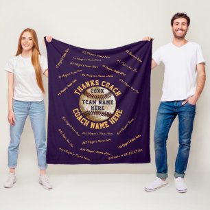 Manta Polar Regalo de agradecimiento púrpura y dorado para ent