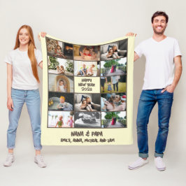 Manta Polar Regalo de Año Nuevo Collage de fotos personalizado