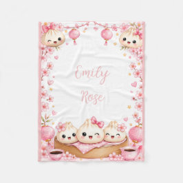 Manta Polar Regalo de Baby Shower de Niña Dumpling Adorable