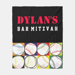 Manta Polar Regalo de Bar Mitzvah Temático de Béisbol para Lle