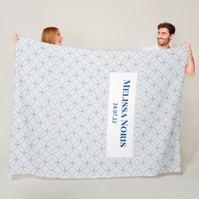 Manta Polar Regalo de bautismo JW personalizado - círculo azul (In situ)