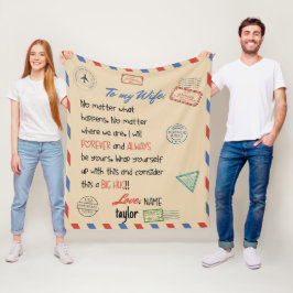 Manta Polar regalo de Boda de diseño personalizado Wife Blanke