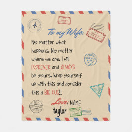 Manta Polar regalo de Boda de diseño personalizado Wife Blanke