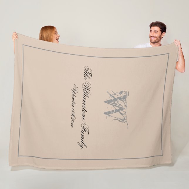 Manta Polar Regalo de Boda Rústico Apellido de Familia Chic Mo (In situ)