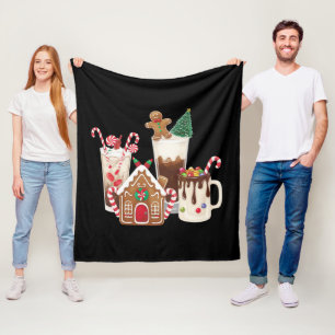 Manta Polar Regalo de café de Navidad de pan de jengibre amant