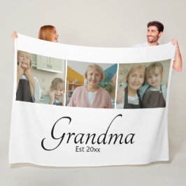 Manta Polar Regalo de Colograma de 3 Fotos Personalizado Año d