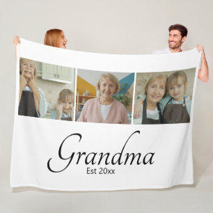 Manta Polar Regalo de Colograma de 3 Fotos Personalizado Año d