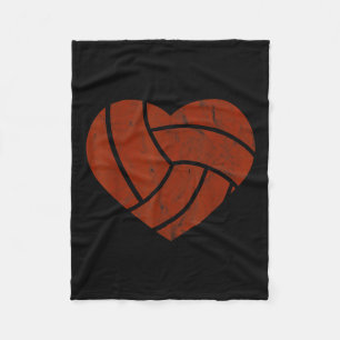 Manta Polar Regalo de corazón de voleibol vintage Jugador retr