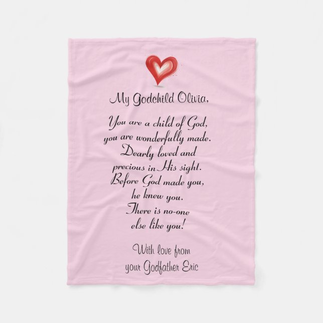 Manta Polar Regalo De Cristalización/Bautismo Para El Padre, P (Anverso)