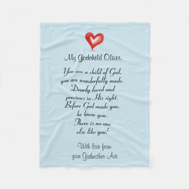 Manta Polar Regalo De Cristalización/Bautismo Para El Padre, P (Anverso)