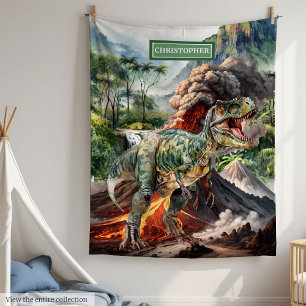 Manta Polar Regalo de cumpleaños de dinosaurios antiguos perso
