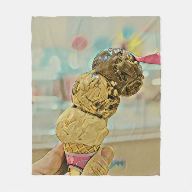 Manta Polar Regalo de cumpleaños de helados (Anverso)