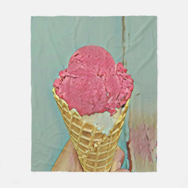 Manta Polar Regalo de cumpleaños de helados (Anverso)