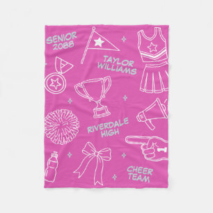 Manta Polar Regalo de equipo de porristas Doodle Cheer Senior