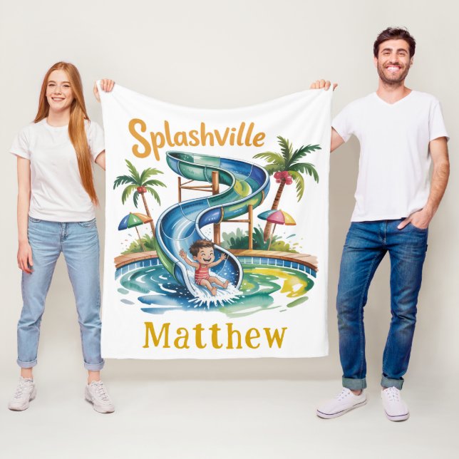 Manta Polar Regalo de fiesta de cumpleaños de Splashville Wate (In situ)