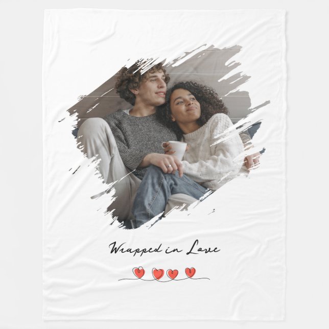 Manta Polar Regalo de Foto Personalizado para San Valentín Env (Anverso)
