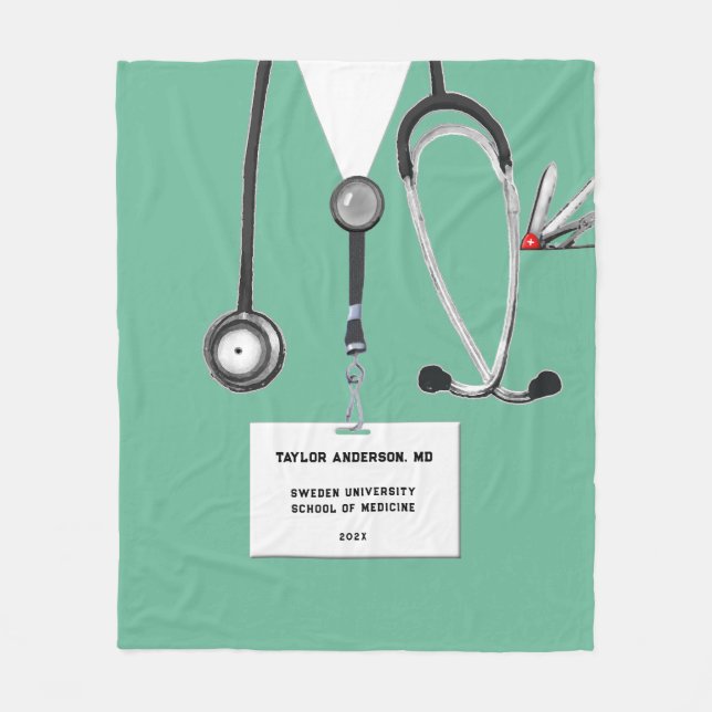 Manta Polar regalo de graduación médica personalizado (Anverso)