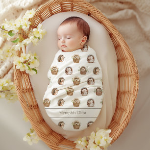 Manta Polar Regalo de guardería para baby shower de Erizo Pequ