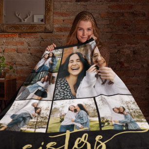Manta Polar Regalo de guión para hermanas de varias fotos