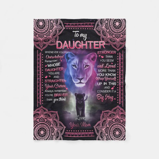 Manta Polar Regalo de hija| Carta A Mi Hija De Mamá (Anverso)