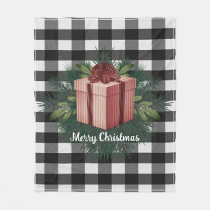 Manta Polar Regalo de los Navidades de Buffalo Plaid Vacacio