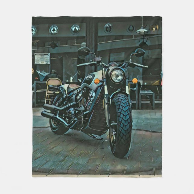 Manta Polar regalo de motocicletas retro (Anverso)