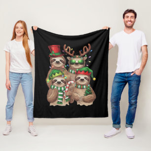 Manta Polar Regalo de Navidad de perezoso Feliz Slothmas Amant