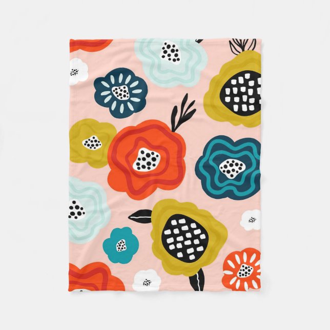 Manta Polar Regalo de Navidad Flores Decorativas Creativas (Anverso)