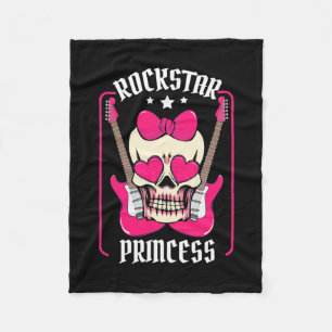 Manta Polar Regalo de Navidad Rockstar Princess Skull