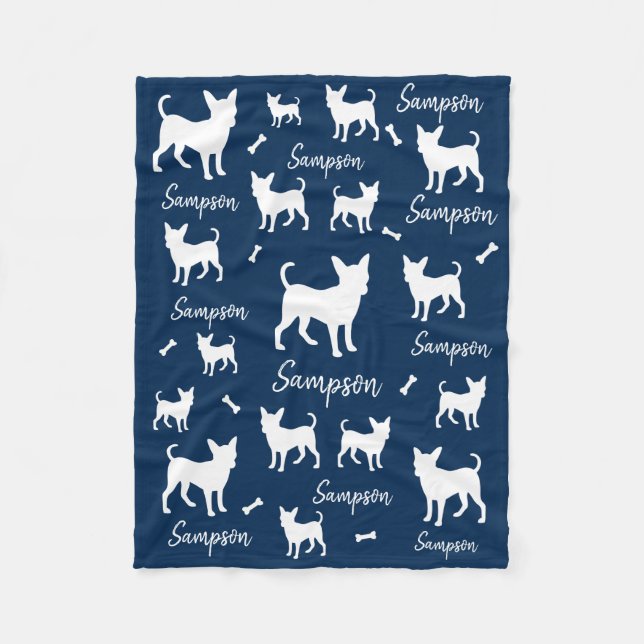Manta Polar Regalo de perro personalizado de Chihuahua Blanket (Anverso)