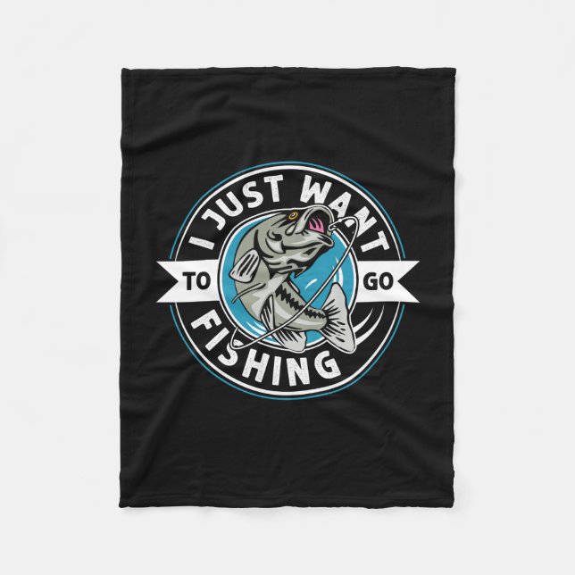 Manta Polar Regalo de pescadores que solo quiero ir a pescar (Anverso)