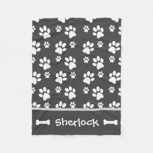 Manta Polar Regalo de pimienta de perro gris personalizado