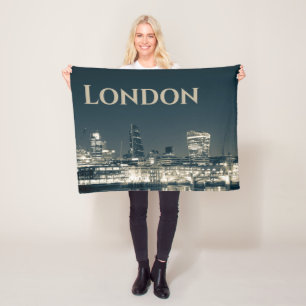Manta Polar Regalo de recuerdo urbano de London Skyline Panora